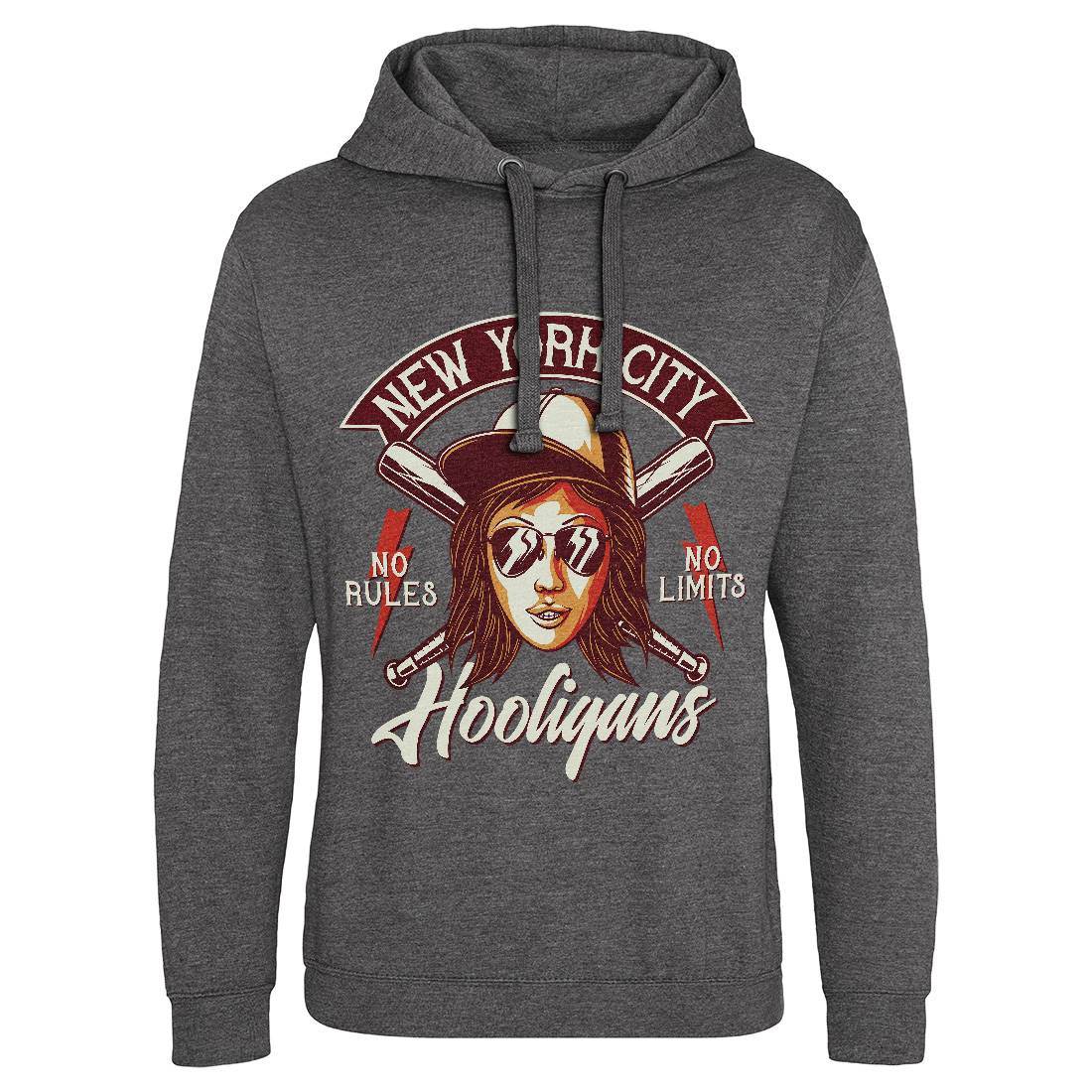 Hooligans New York Mens Hoodie Without Pocket Retro D947