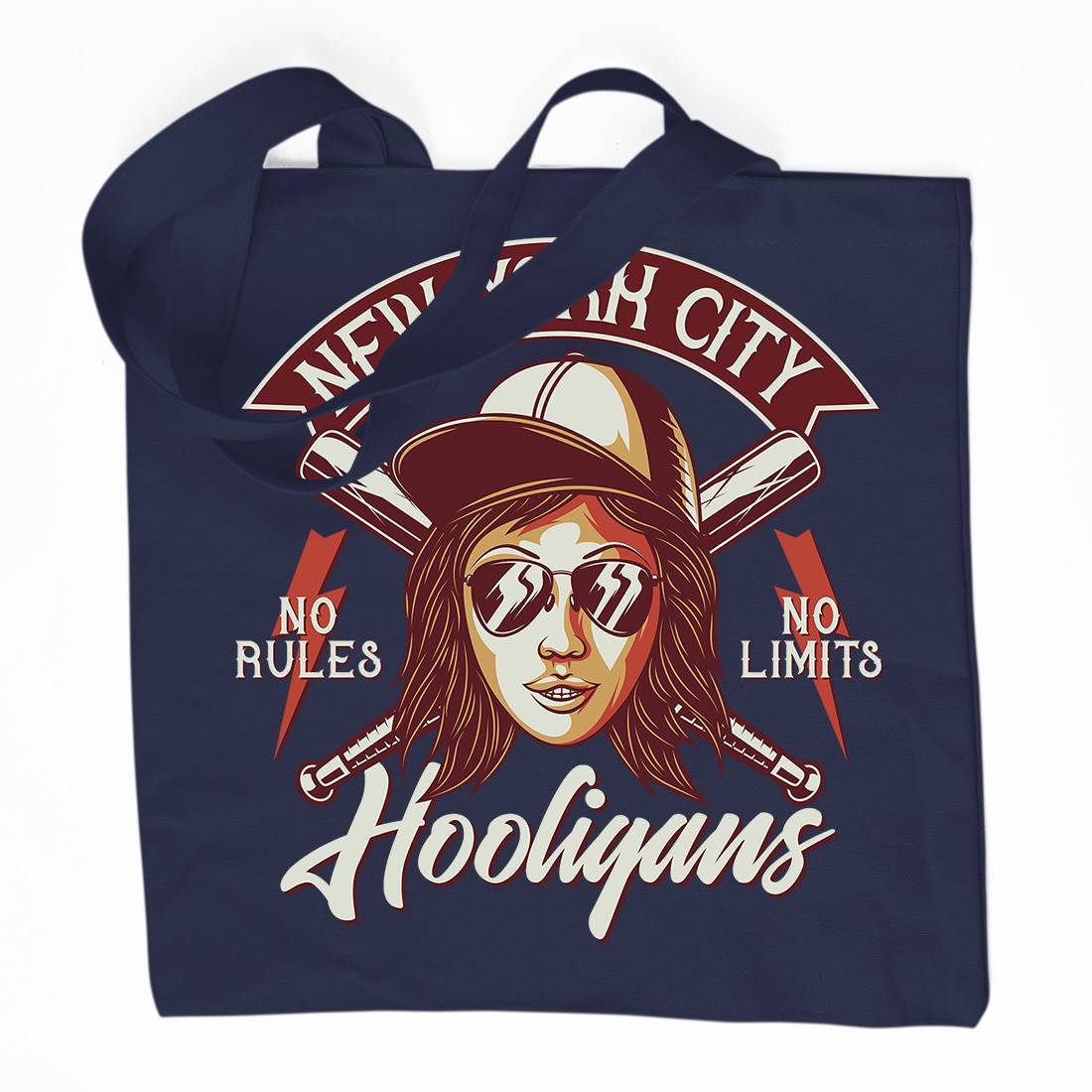 Hooligans New York Organic Premium Cotton Tote Bag Retro D947