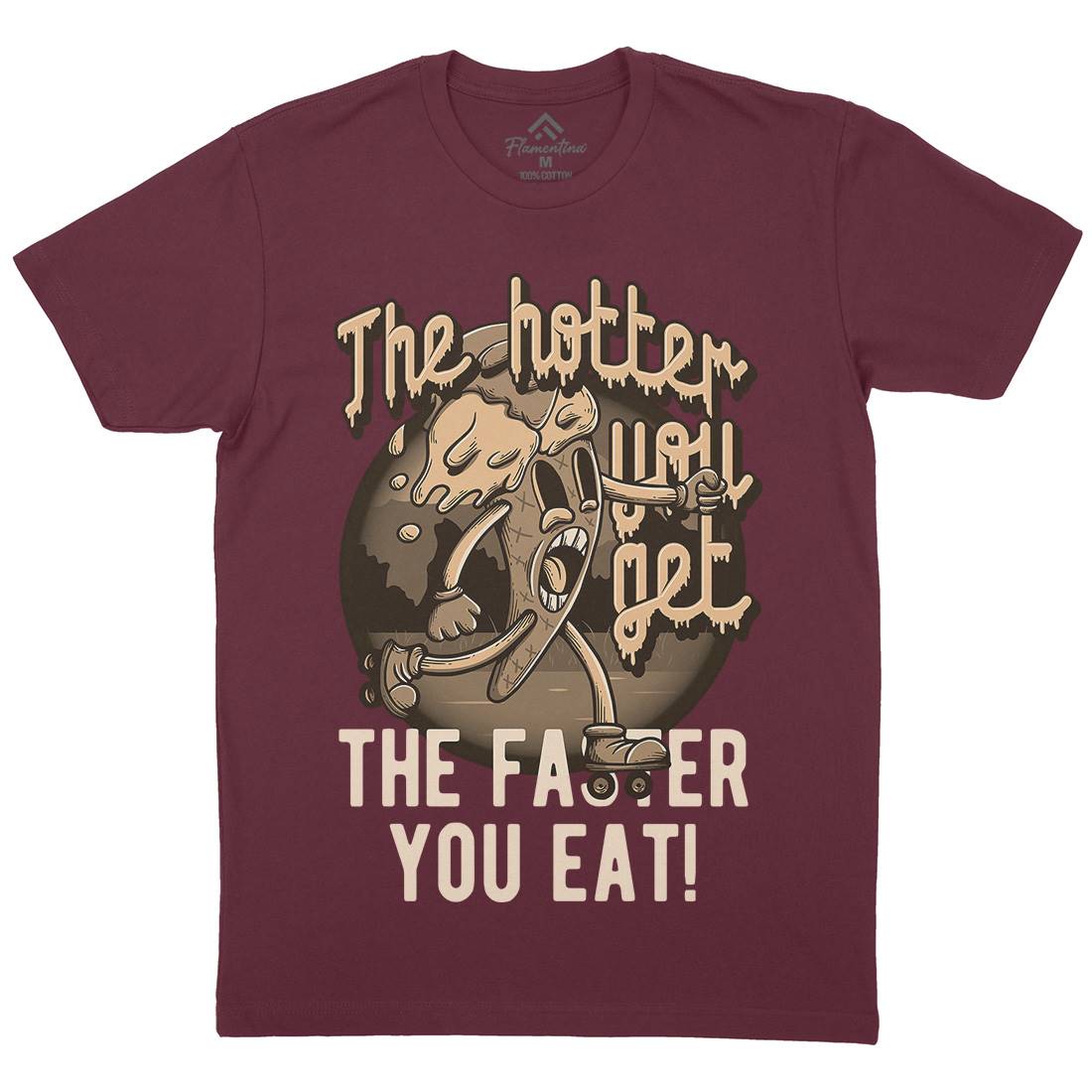 Hotter You Get Mens Organic Crew Neck T-Shirt Food D948