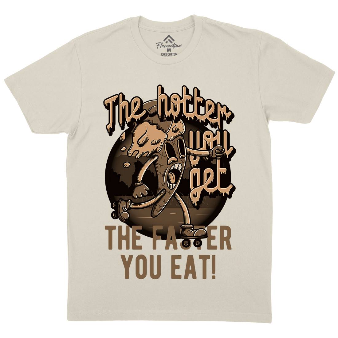 Hotter You Get Mens Organic Crew Neck T-Shirt Food D948