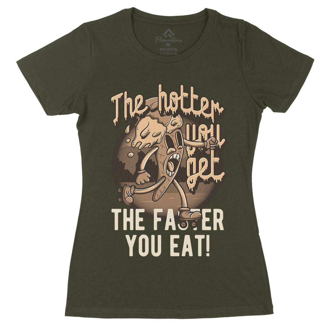 Hotter You Get Womens Organic Crew Neck T-Shirt Food D948