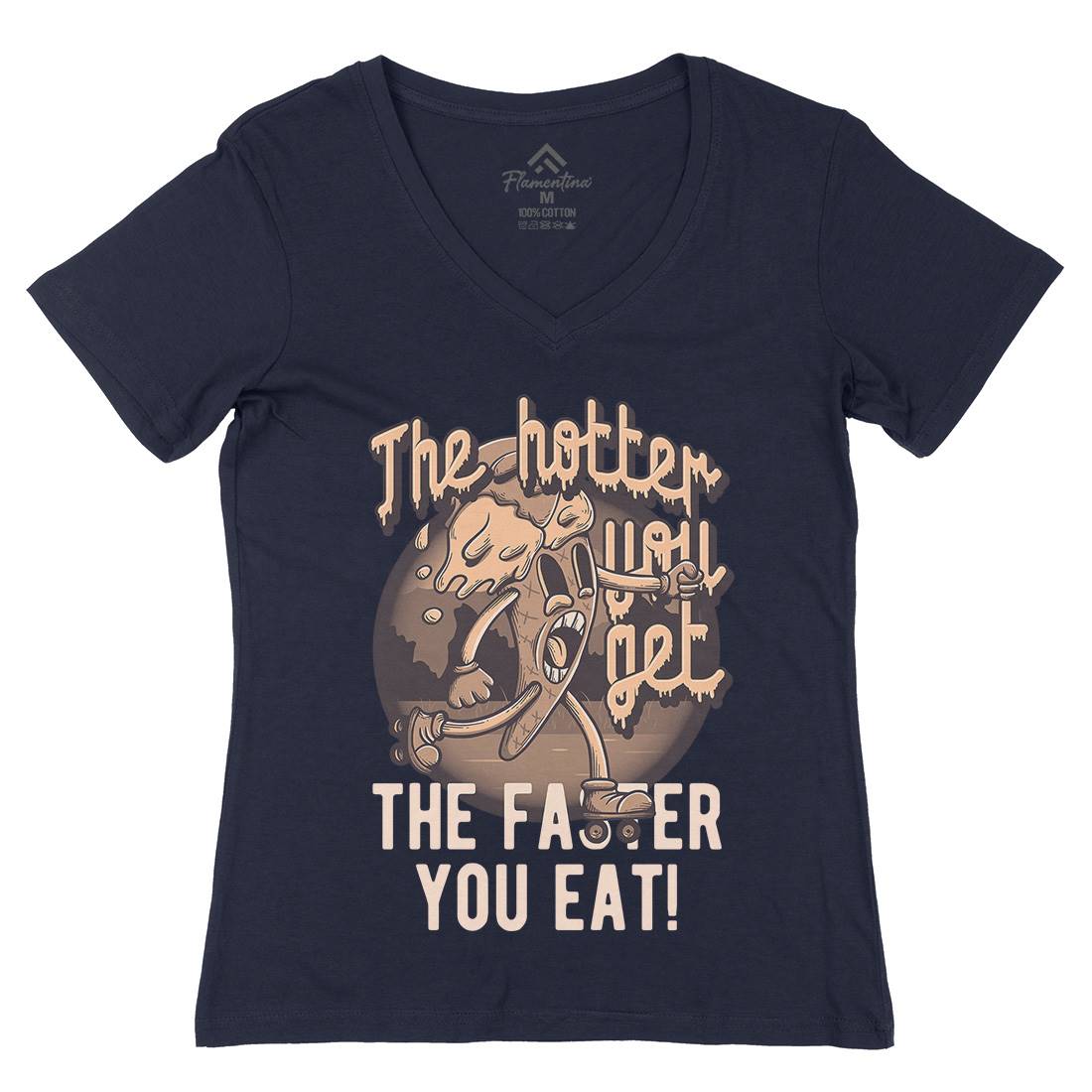 Hotter You Get Womens Organic V-Neck T-Shirt Food D948