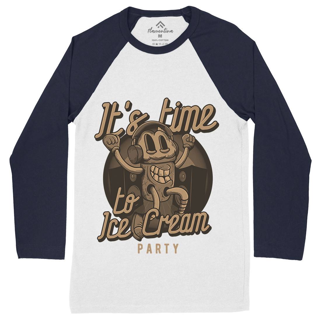 It&#39;s Time Mens Long Sleeve Baseball T-Shirt Food D950