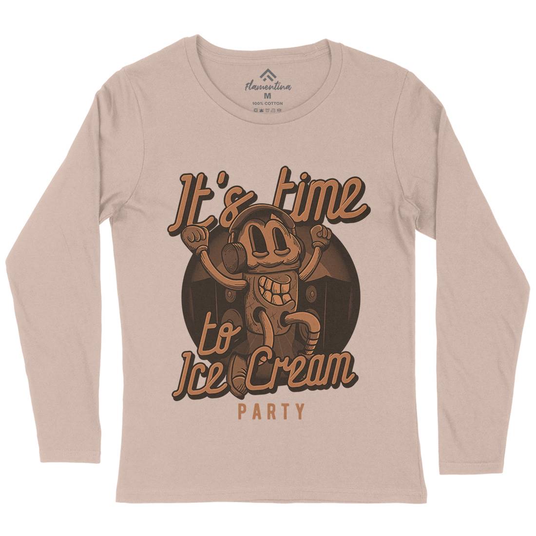 It&#39;s Time Womens Long Sleeve T-Shirt Food D950