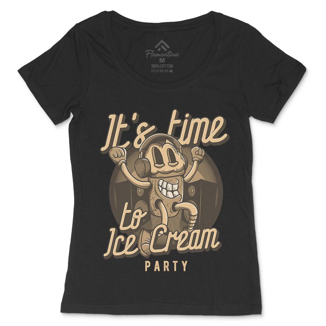 It&#39;s Time Womens Scoop Neck T-Shirt Food D950