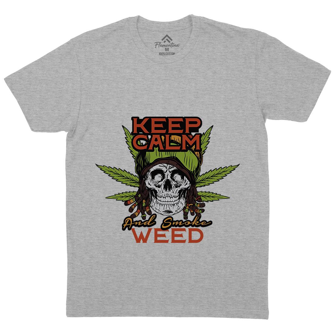 Keep Calm Mens Organic Crew Neck T-Shirt Drugs D951