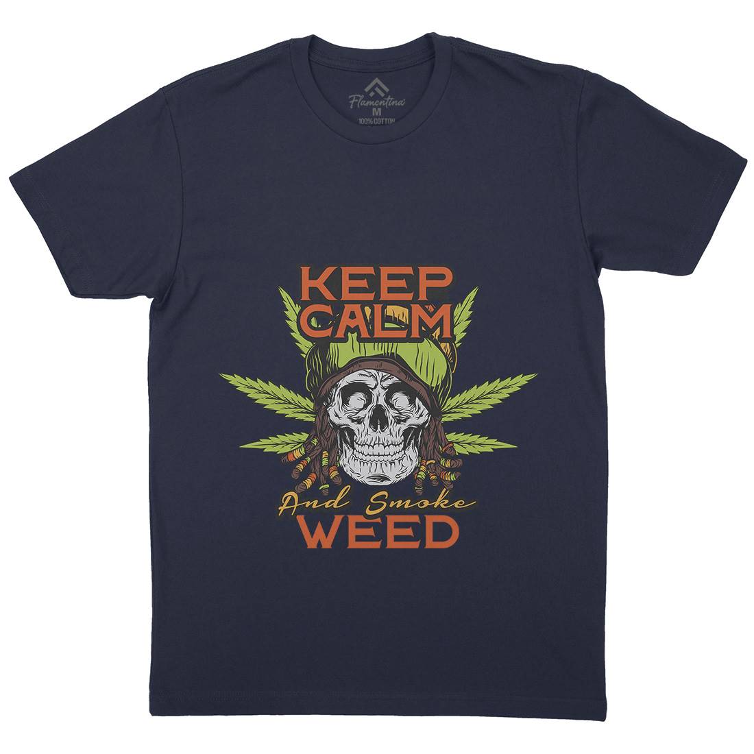 Keep Calm Mens Organic Crew Neck T-Shirt Drugs D951