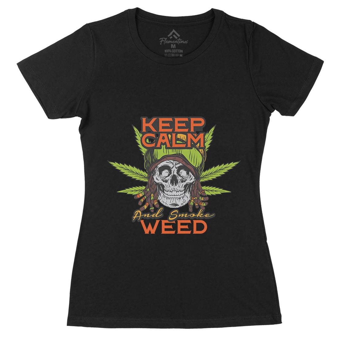 Keep Calm Womens Organic Crew Neck T-Shirt Drugs D951