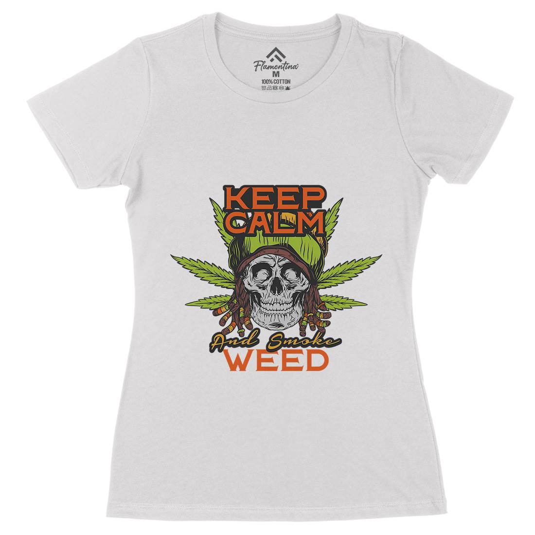 Keep Calm Womens Organic Crew Neck T-Shirt Drugs D951