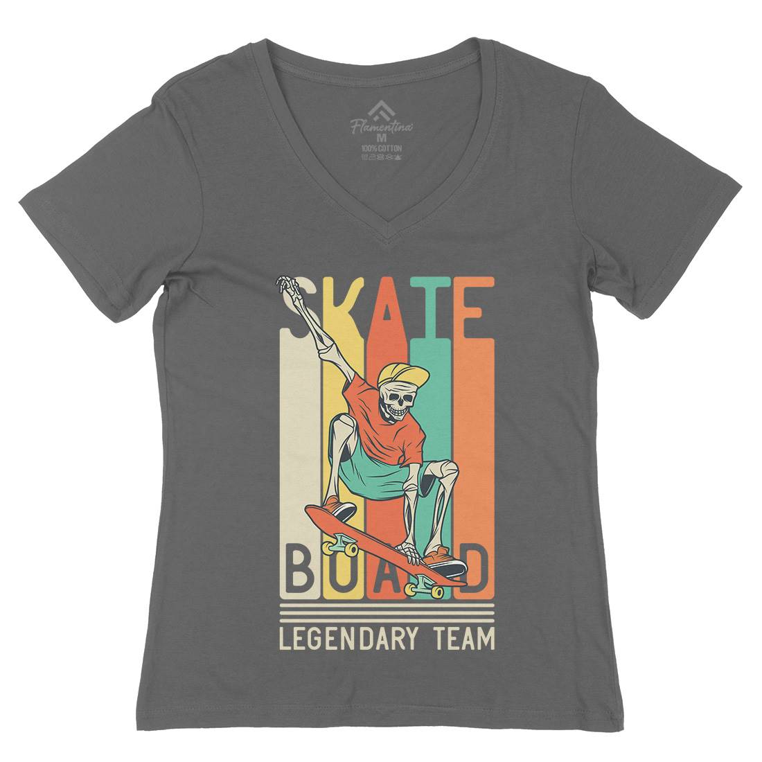 Legendary Team Womens Organic V-Neck T-Shirt Skate D952