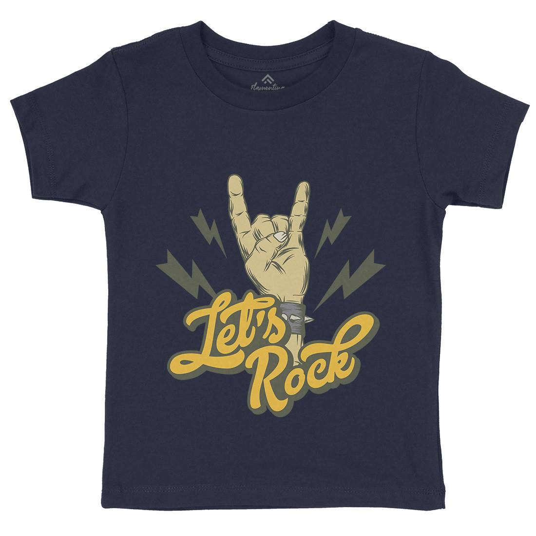 Let&#39;s Rock Kids Crew Neck T-Shirt Music D953