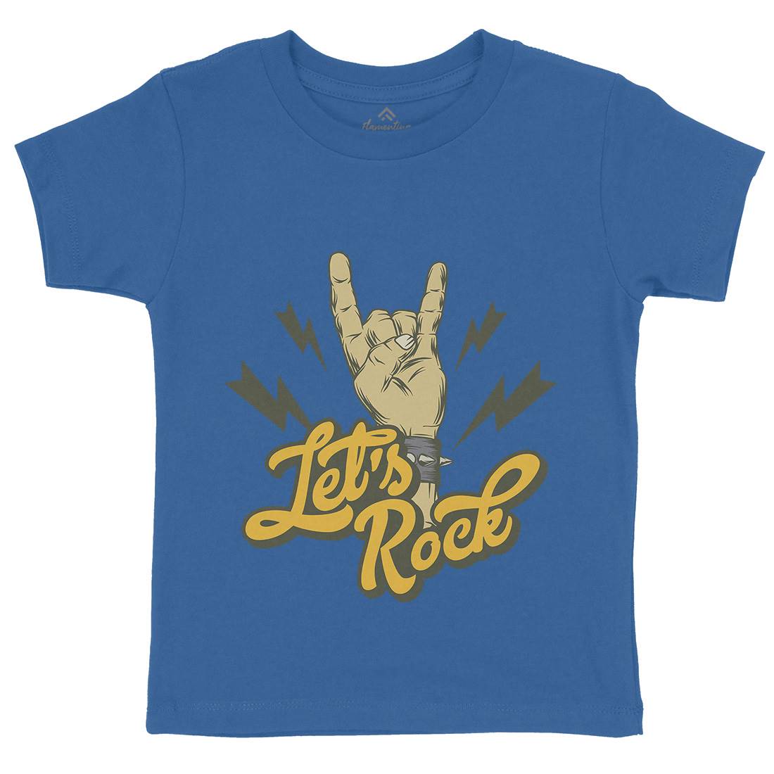 Let&#39;s Rock Kids Crew Neck T-Shirt Music D953