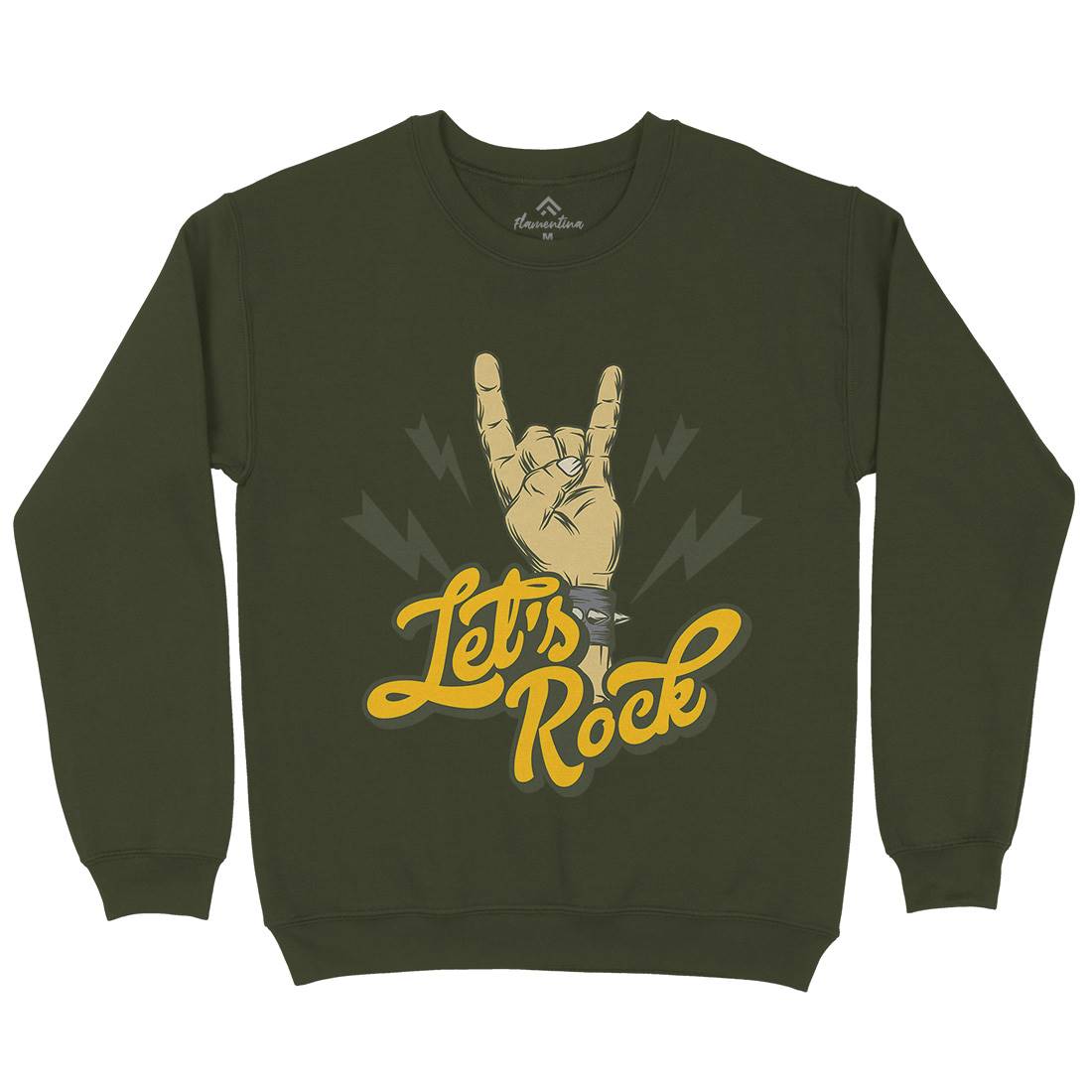 Let&#39;s Rock Mens Crew Neck Sweatshirt Music D953