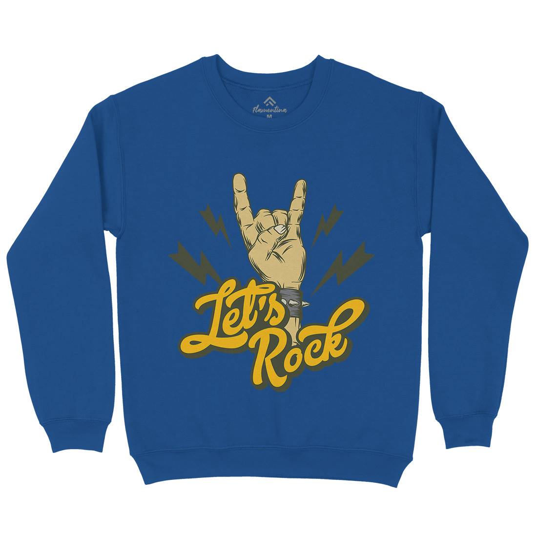 Let&#39;s Rock Mens Crew Neck Sweatshirt Music D953