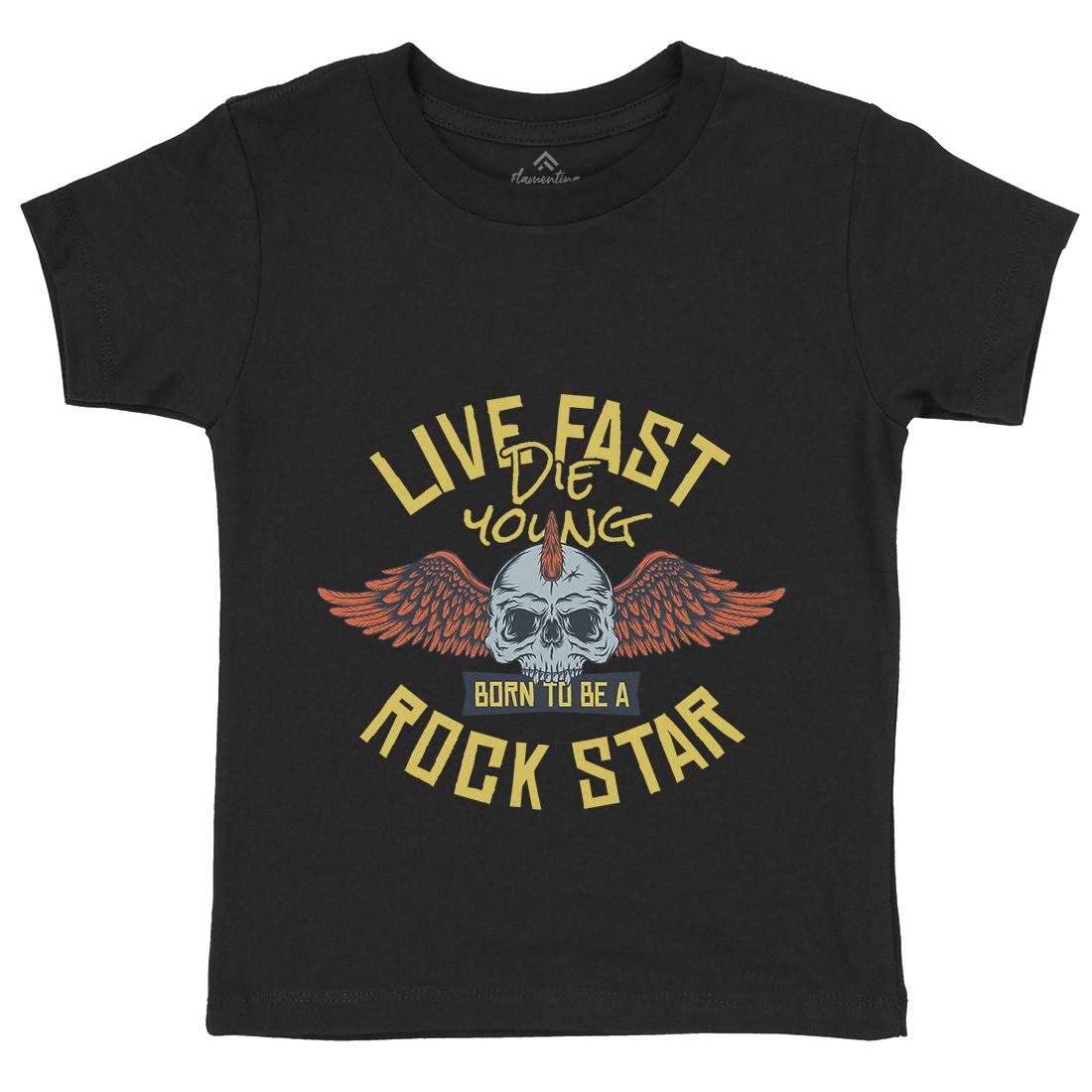 Live Fast Kids Organic Crew Neck T-Shirt Music D954