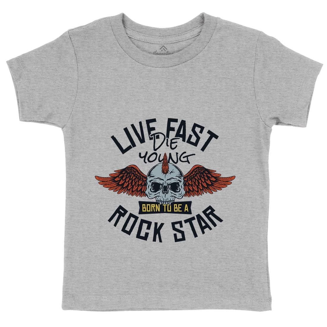 Live Fast Kids Organic Crew Neck T-Shirt Music D954