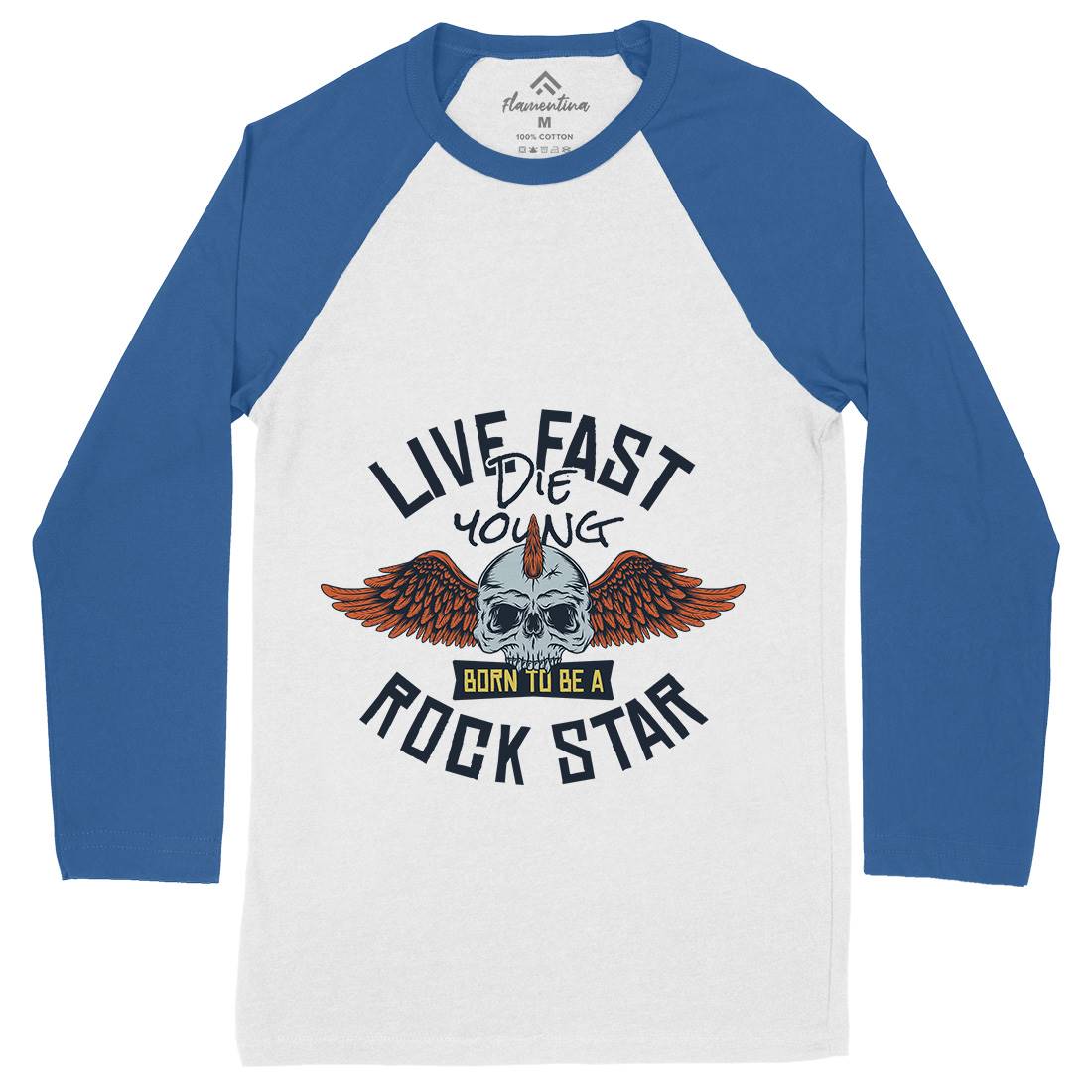 Live Fast Mens Long Sleeve Baseball T-Shirt Music D954