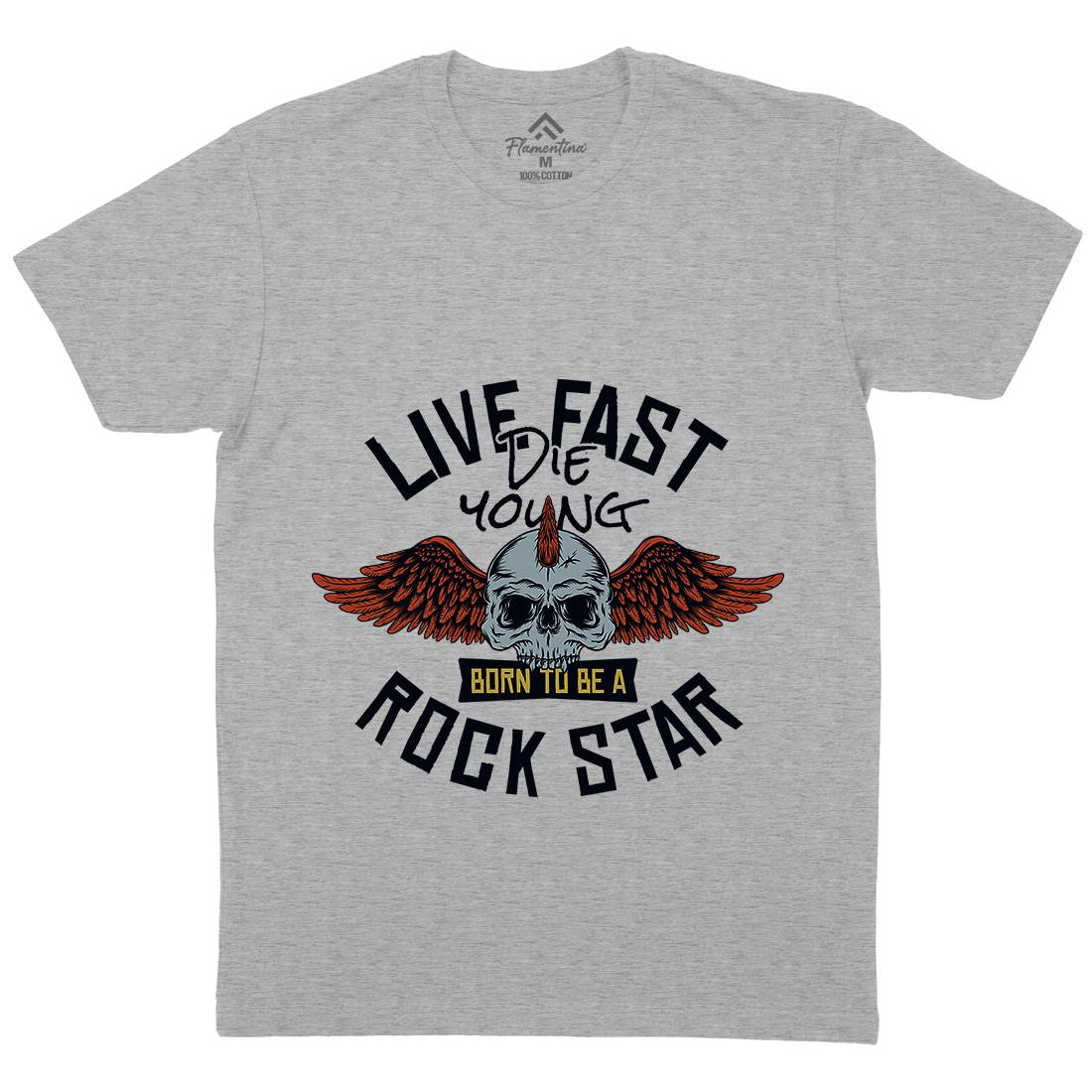 Live Fast Mens Crew Neck T-Shirt Music D954