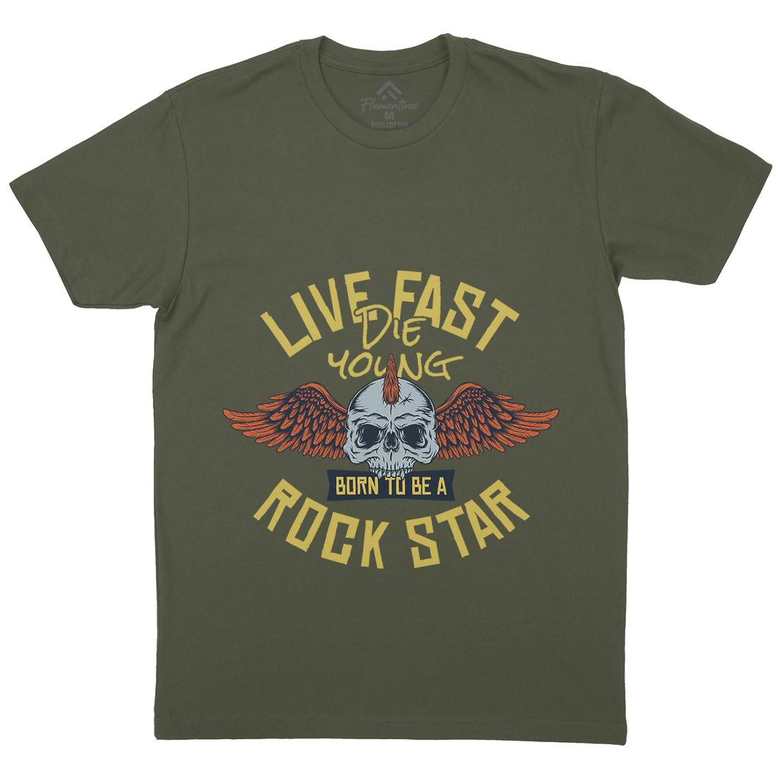 Live Fast Mens Crew Neck T-Shirt Music D954