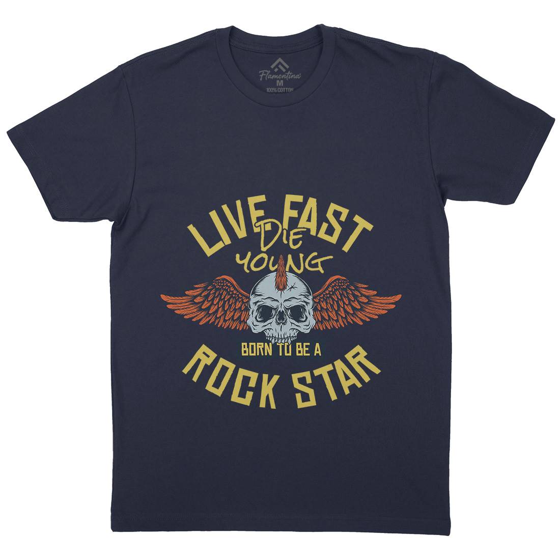 Live Fast Mens Organic Crew Neck T-Shirt Music D954