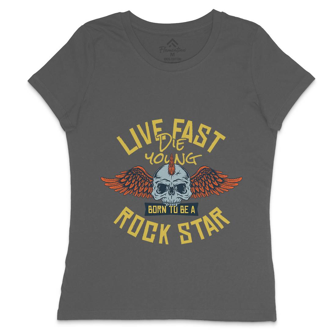 Live Fast Womens Crew Neck T-Shirt Music D954