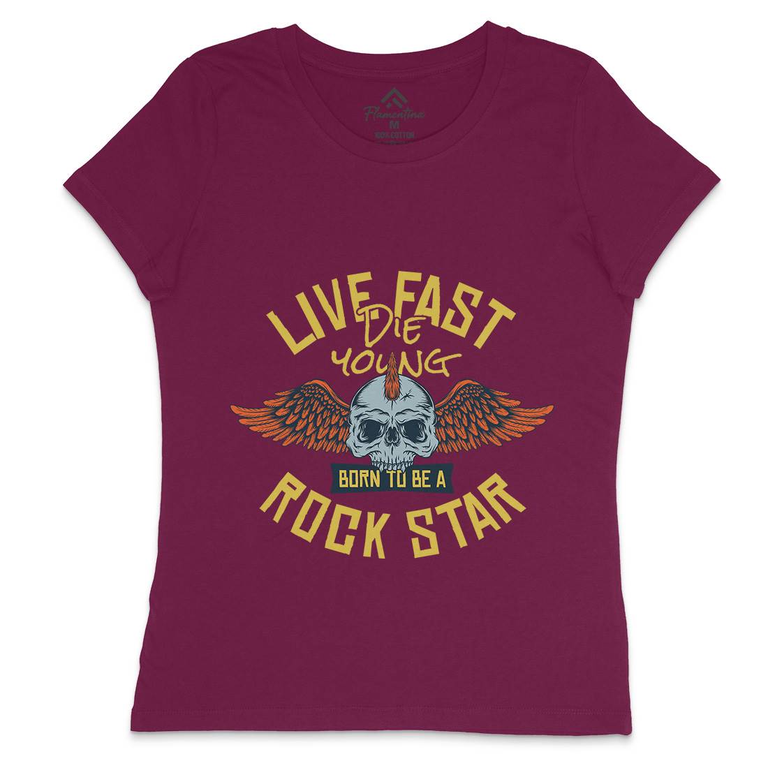 Live Fast Womens Crew Neck T-Shirt Music D954
