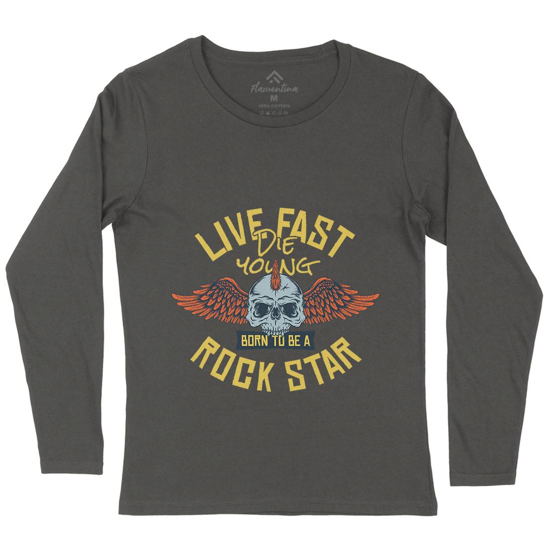 Live Fast Womens Long Sleeve T-Shirt Music D954