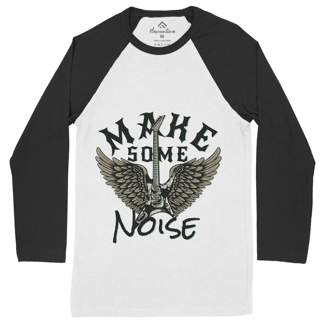 Make Some Noise Mens Long Sleeve Baseball T-Shirt Music D955