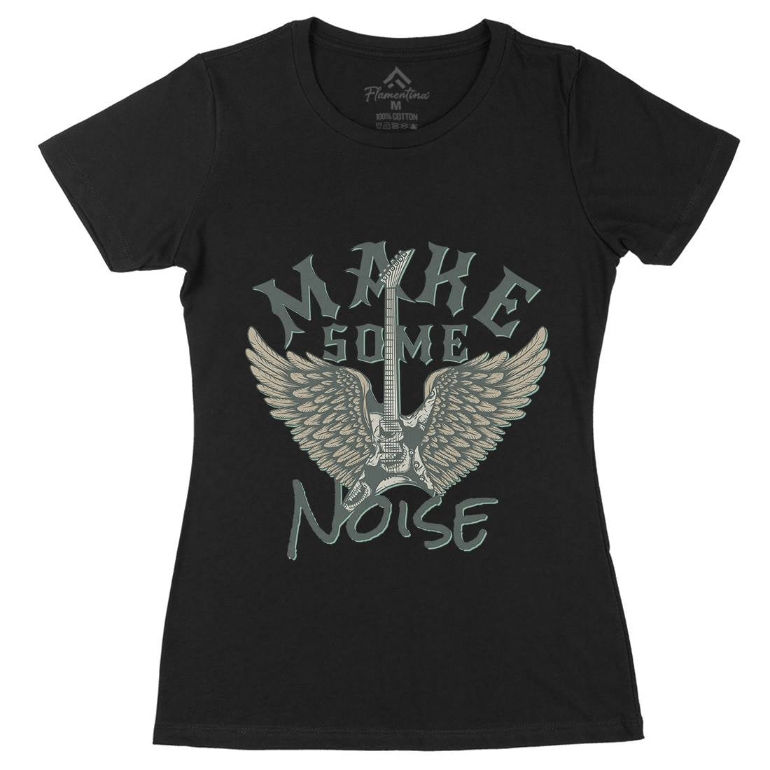 Make Some Noise Womens Organic Crew Neck T-Shirt Music D955