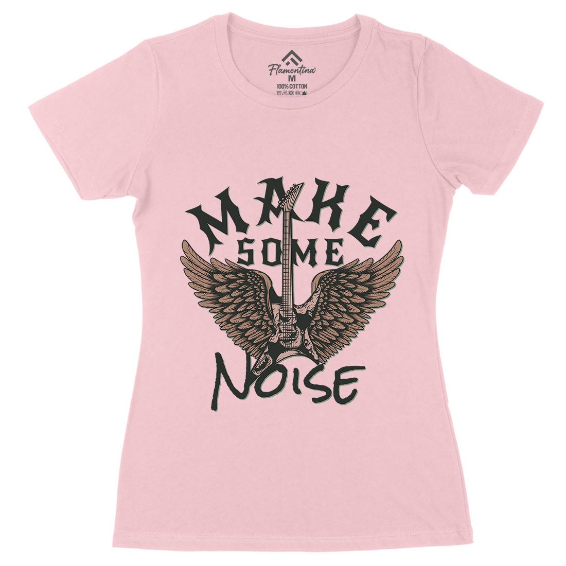 Make Some Noise Womens Organic Crew Neck T-Shirt Music D955