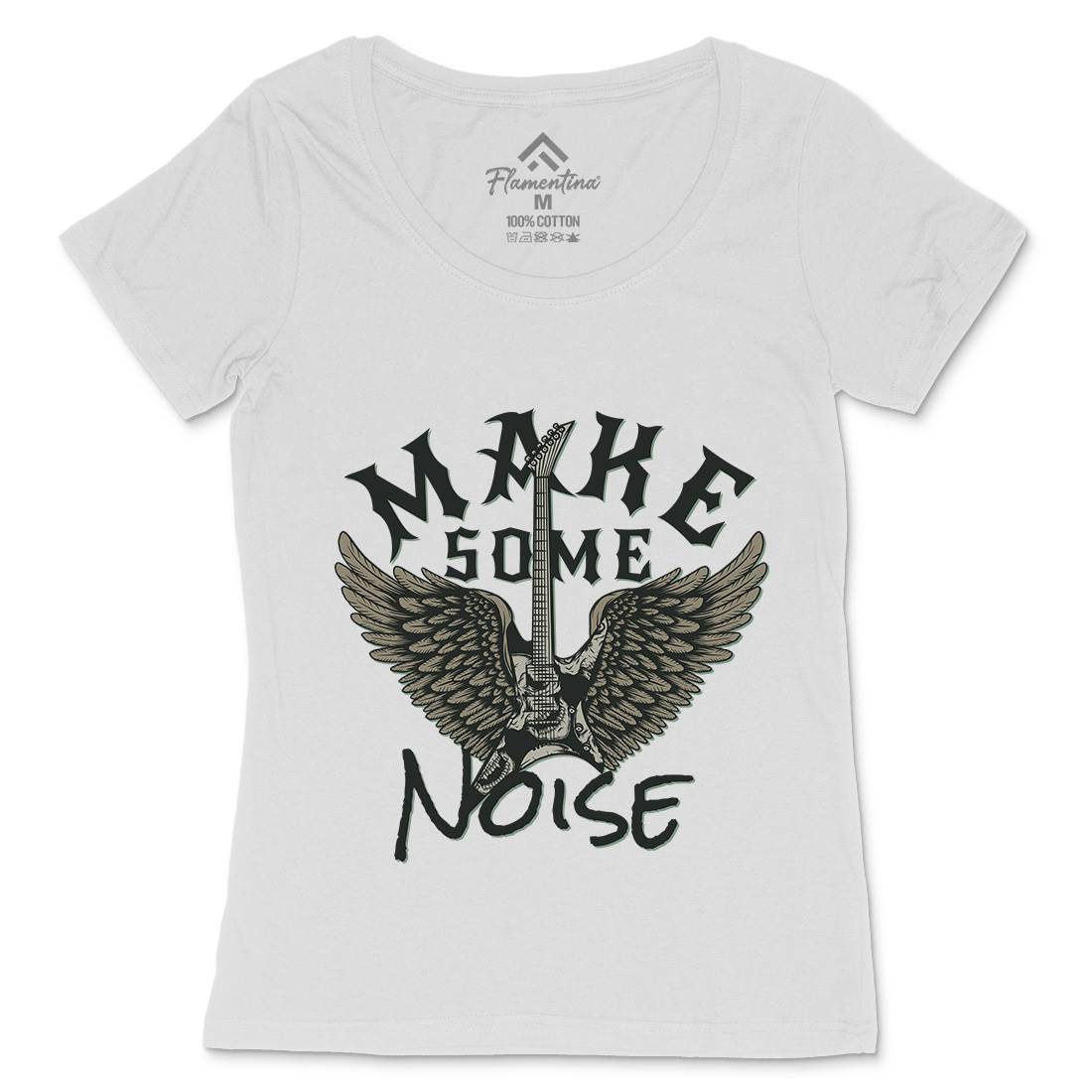 Make Some Noise Womens Scoop Neck T-Shirt Music D955