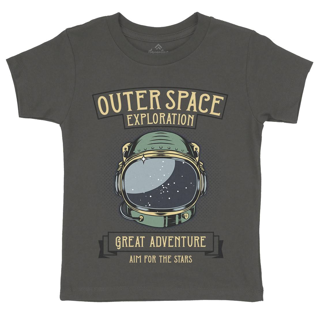 Exploration Outer Kids Organic Crew Neck T-Shirt Space D957