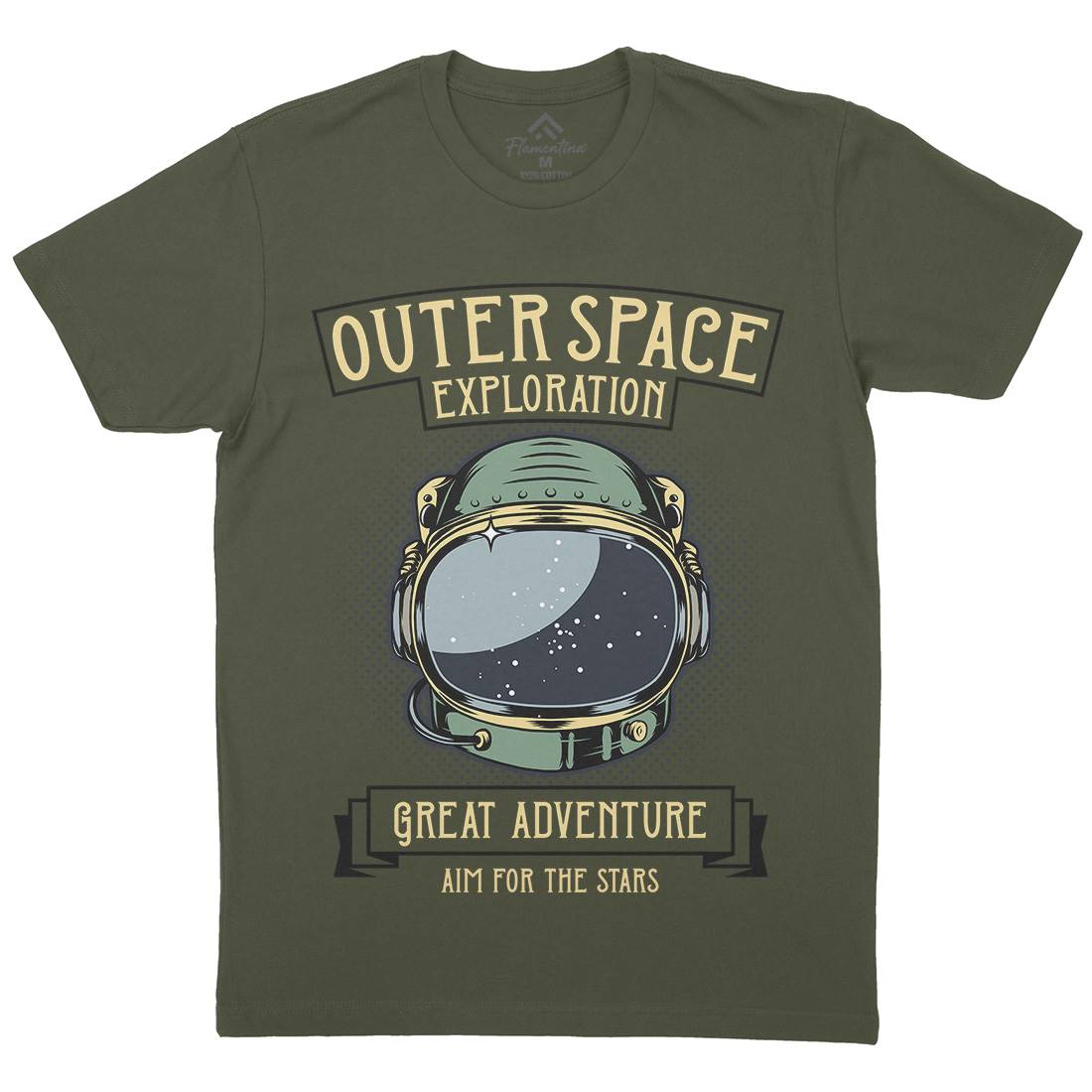 Exploration Outer Mens Organic Crew Neck T-Shirt Space D957