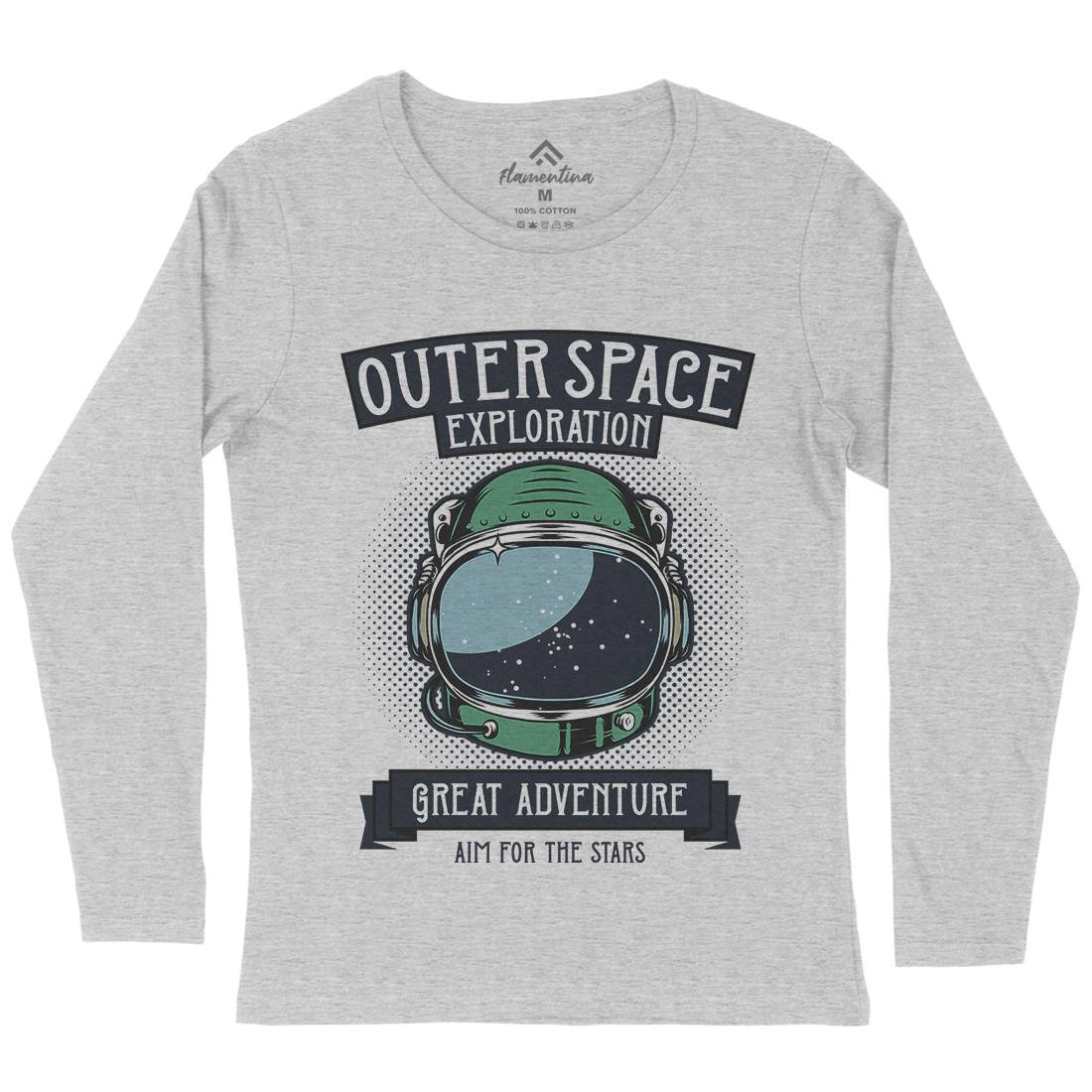 Exploration Outer Womens Long Sleeve T-Shirt Space D957
