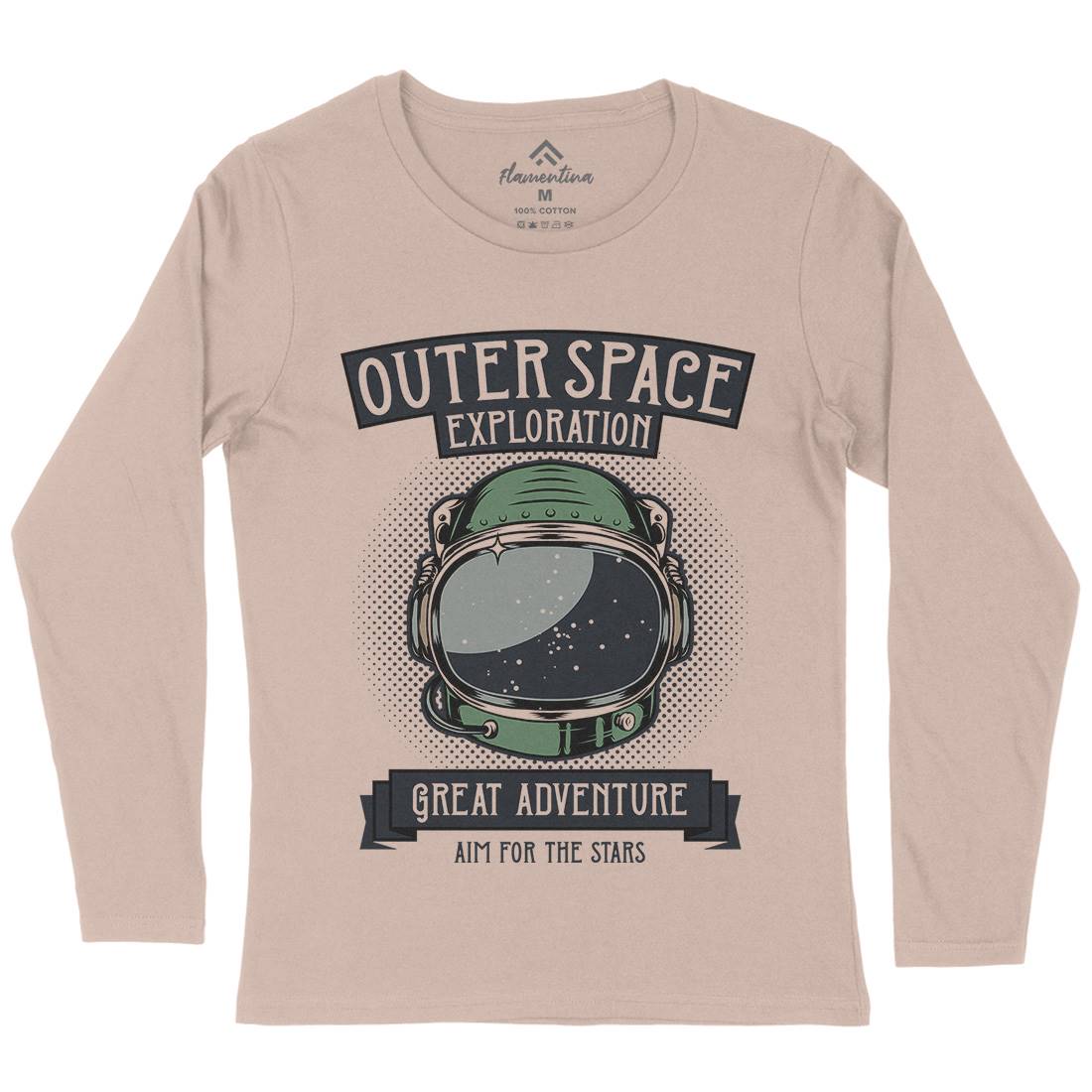 Exploration Outer Womens Long Sleeve T-Shirt Space D957