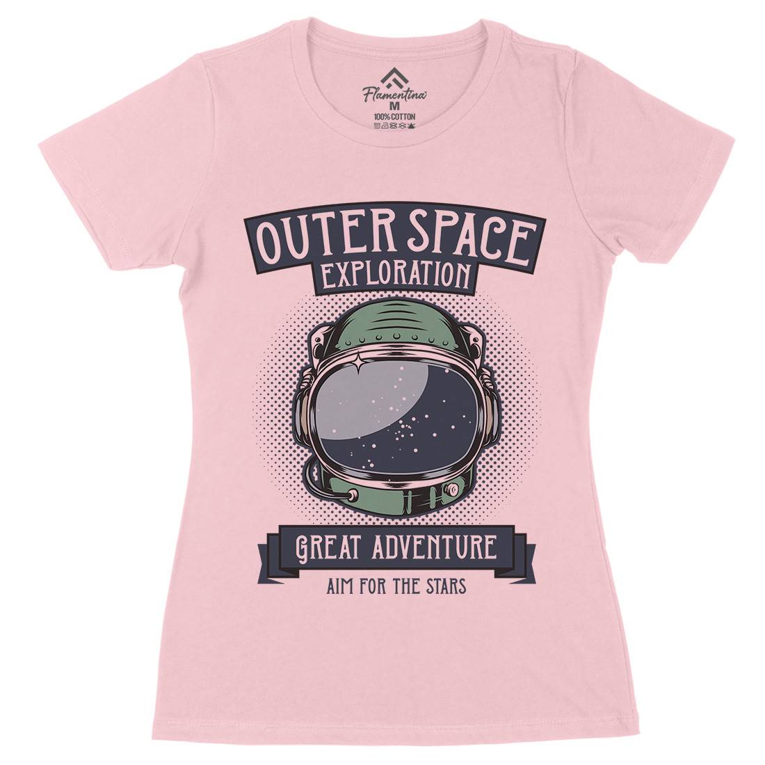 Exploration Outer Womens Organic Crew Neck T-Shirt Space D957