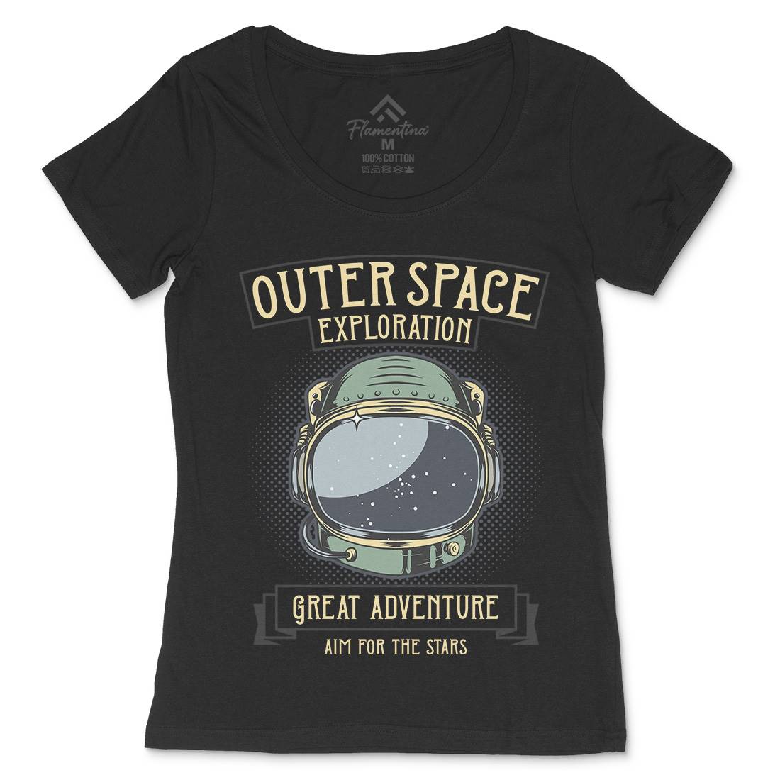 Exploration Outer Womens Scoop Neck T-Shirt Space D957