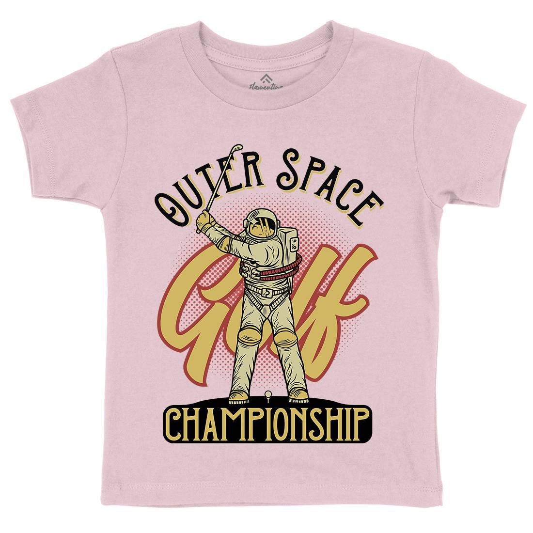 Outer Space Golf Kids Crew Neck T-Shirt Sport D958