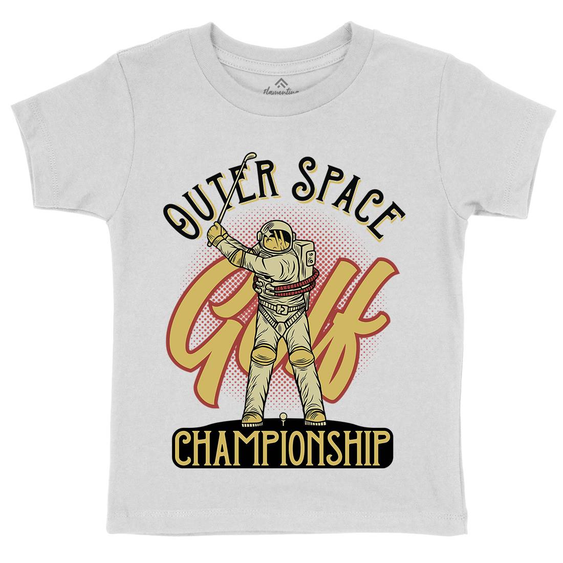 Outer Space Golf Kids Crew Neck T-Shirt Sport D958