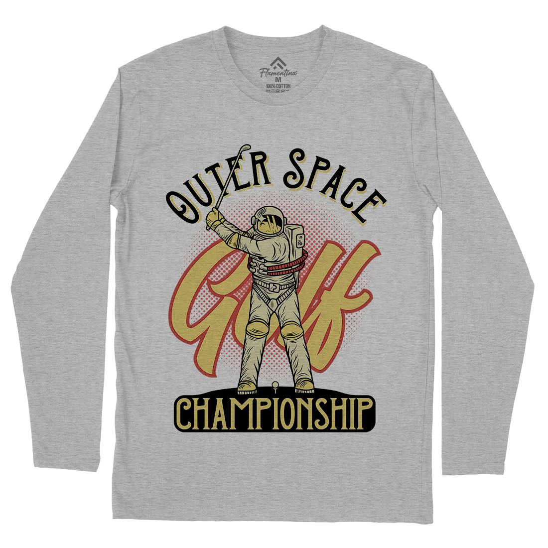 Outer Space Golf Mens Long Sleeve T-Shirt Sport D958