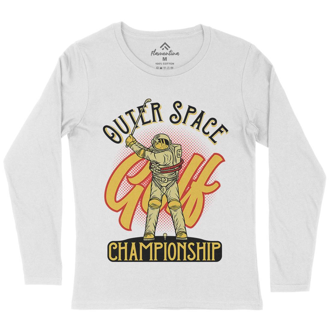 Outer Space Golf Womens Long Sleeve T-Shirt Sport D958