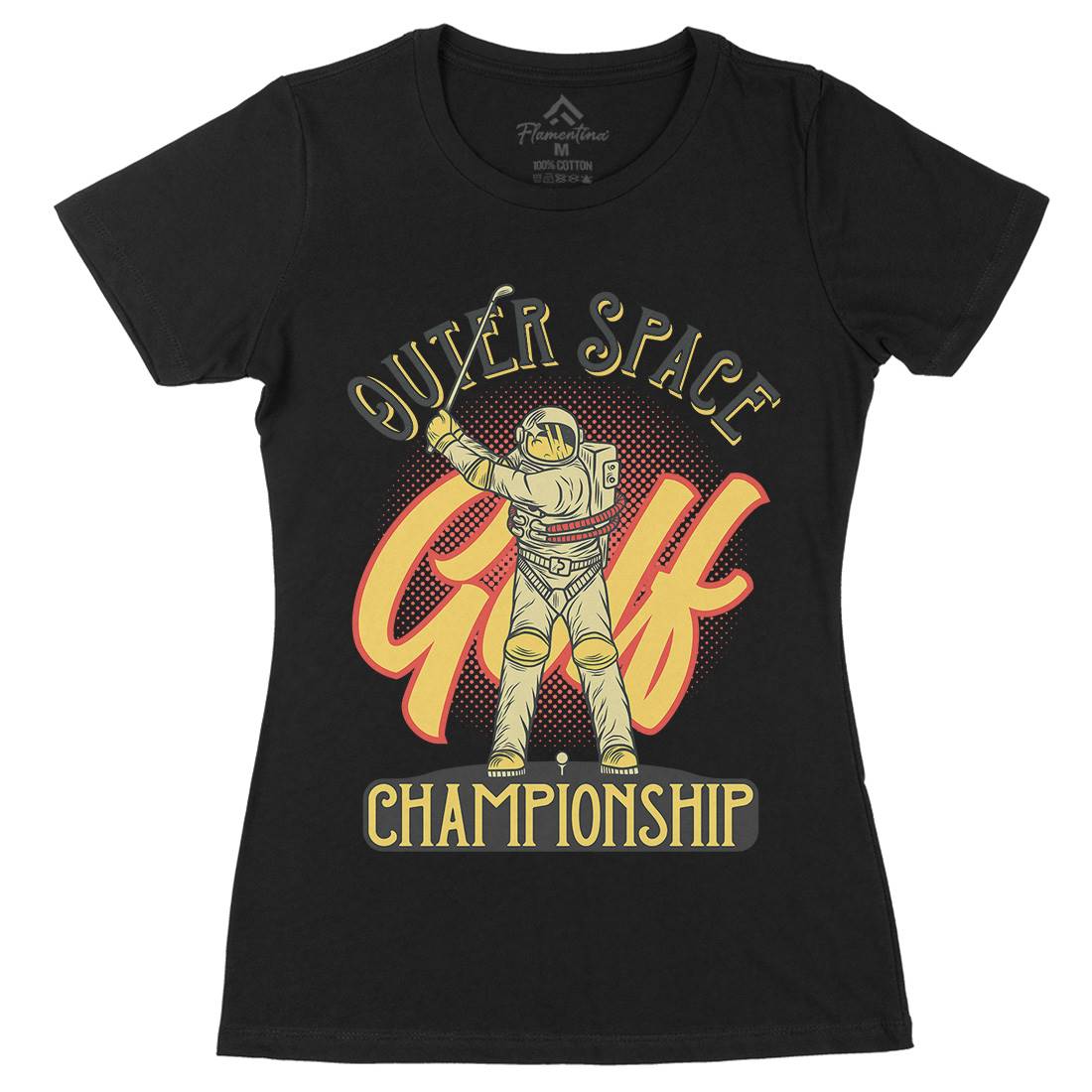 Outer Space Golf Womens Organic Crew Neck T-Shirt Sport D958