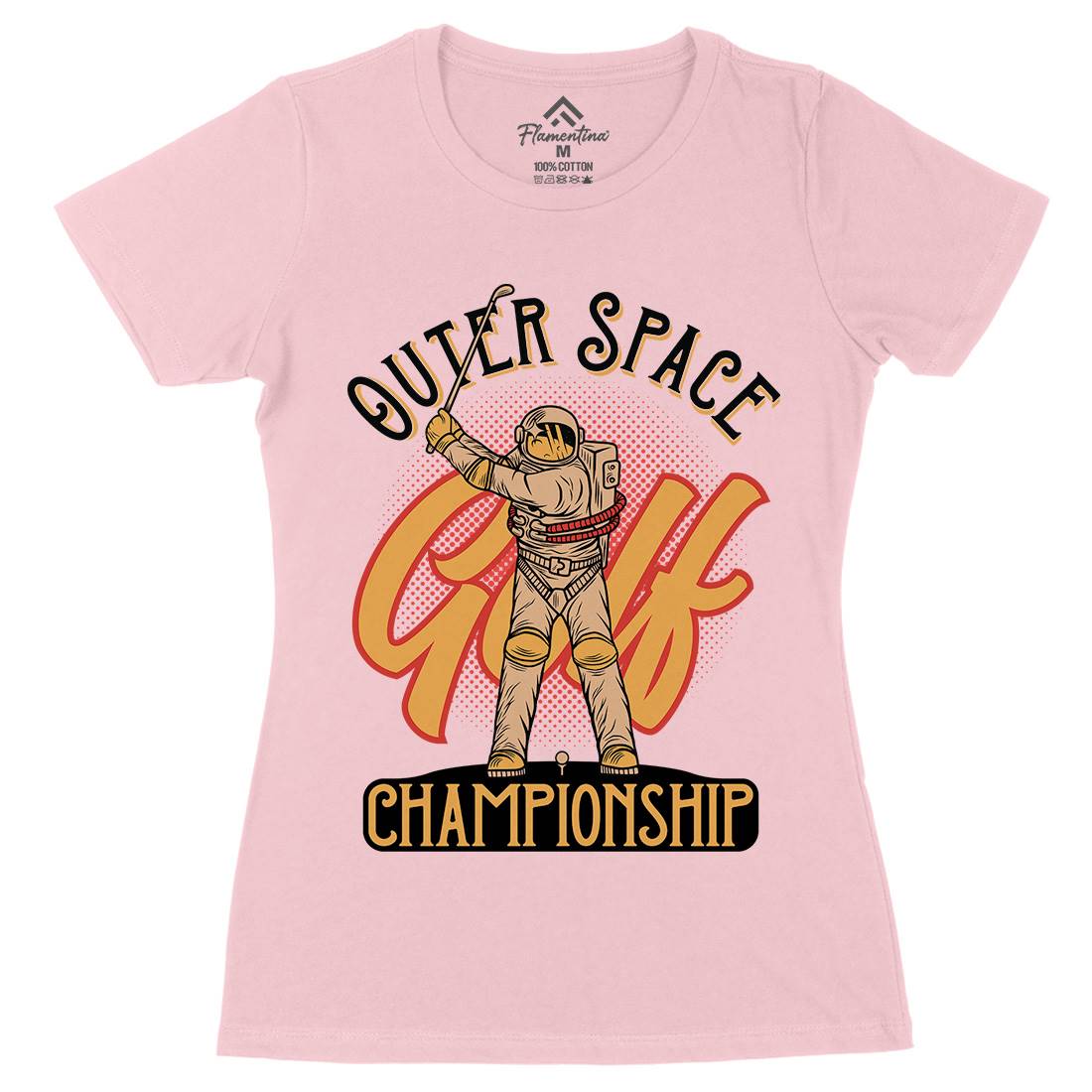 Outer Space Golf Womens Organic Crew Neck T-Shirt Sport D958
