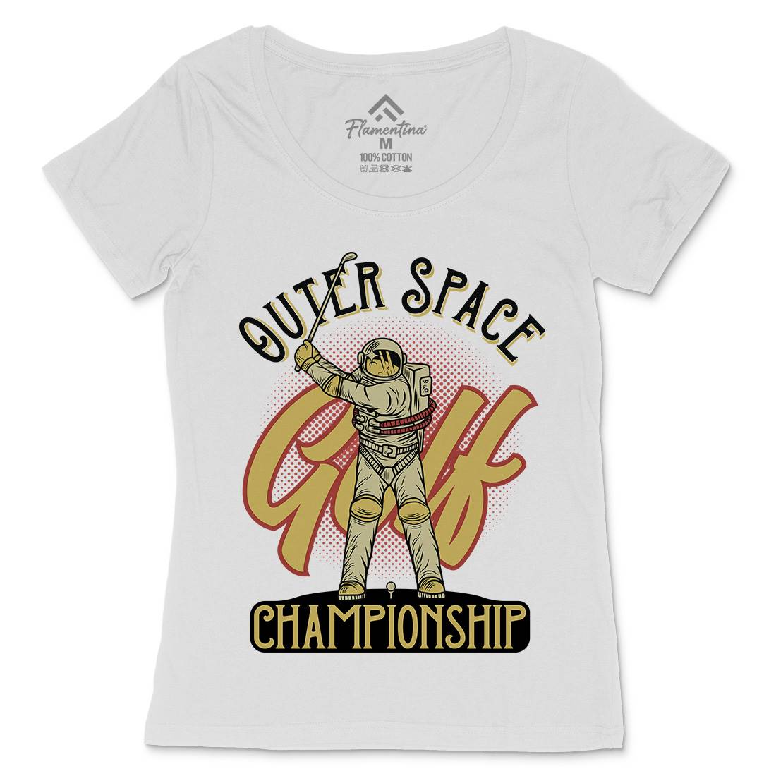 Outer Space Golf Womens Scoop Neck T-Shirt Sport D958