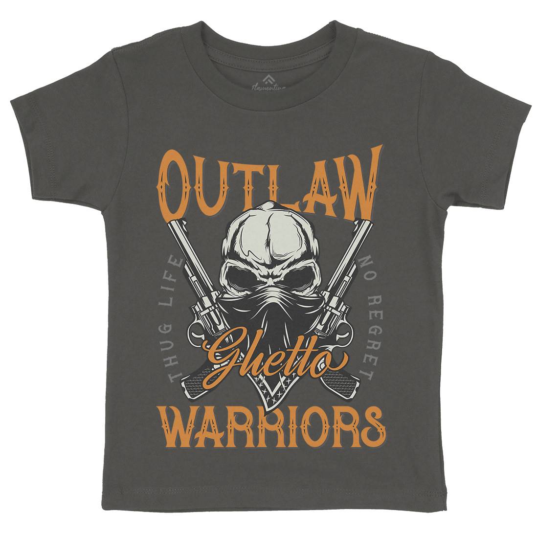 Outlaw Warriors Kids Organic Crew Neck T-Shirt Retro D959