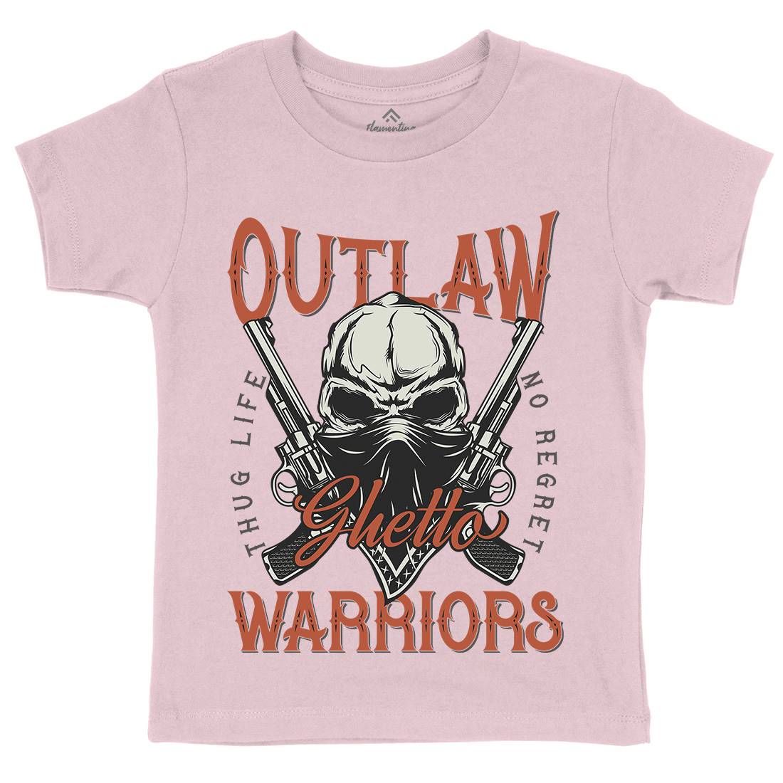 Outlaw Warriors Kids Organic Crew Neck T-Shirt Retro D959