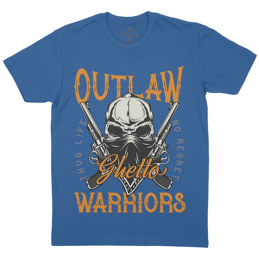 Outlaw Warriors Mens Organic Crew Neck T-Shirt Retro D959
