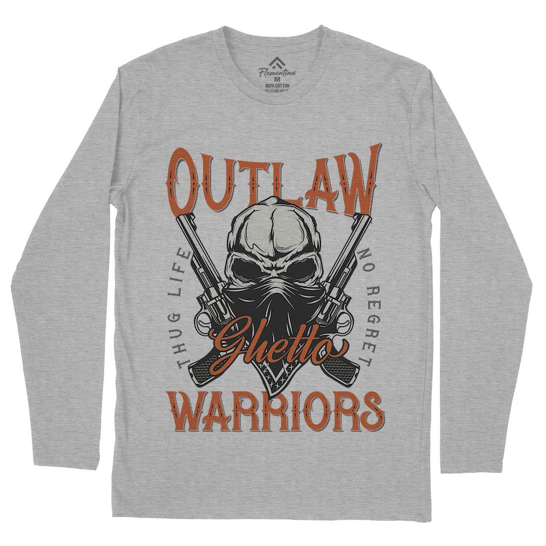 Outlaw Warriors Mens Long Sleeve T-Shirt Retro D959