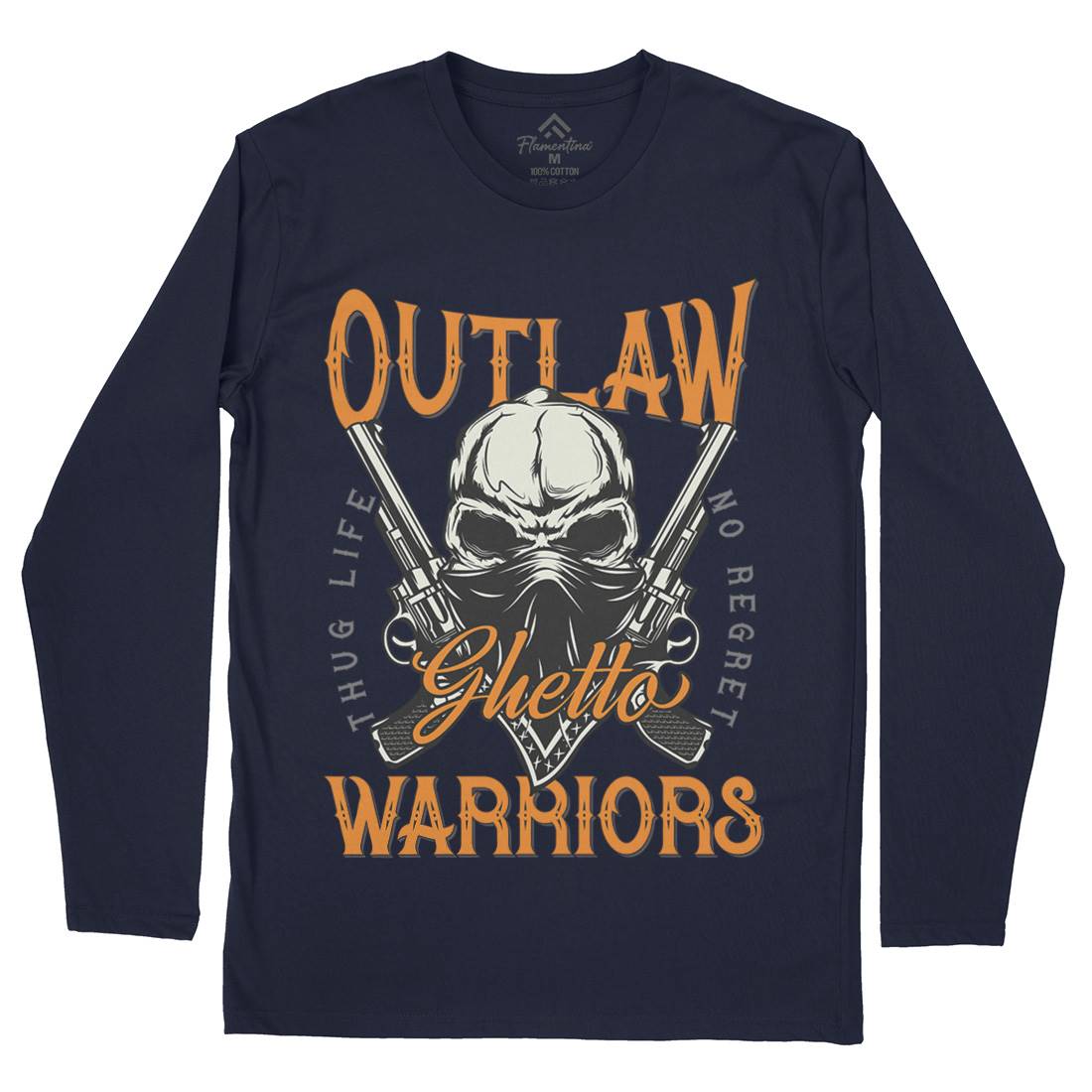 Outlaw Warriors Mens Long Sleeve T-Shirt Retro D959