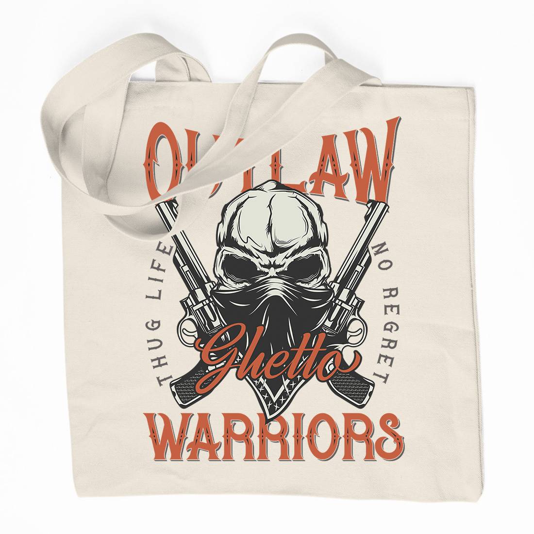 Outlaw Warriors Organic Premium Cotton Tote Bag Retro D959